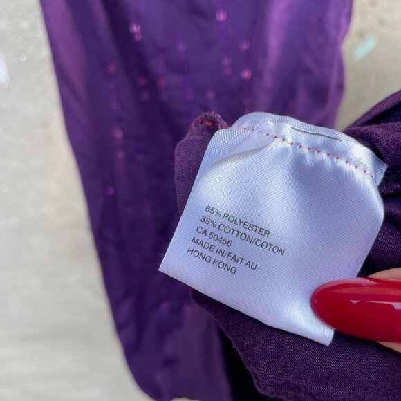 Y2K Purple Sequin Strappy Top - Picture 7 of 8